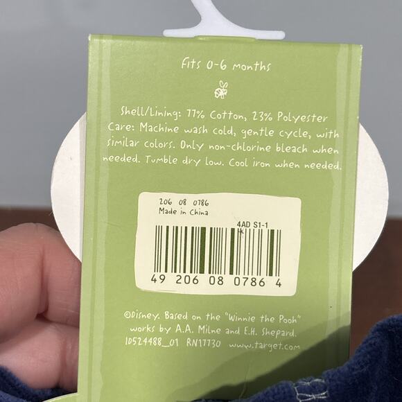 Classic Pooh Disney Winnie The Pooh Navy Blue Baby Booties - Picture 4 of 7